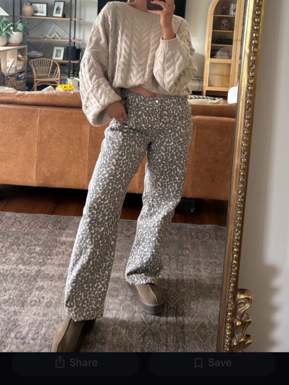 wild fable Gray and Cream Leopard Print Jeans